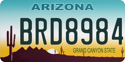 AZ license plate BRD8984