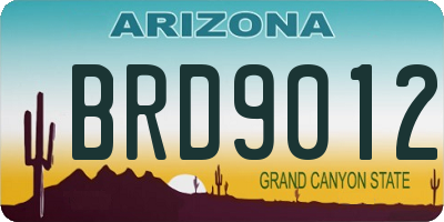 AZ license plate BRD9012