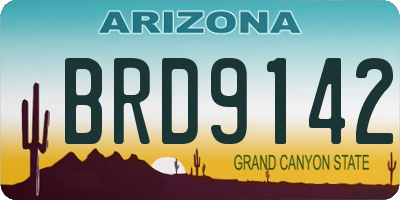 AZ license plate BRD9142