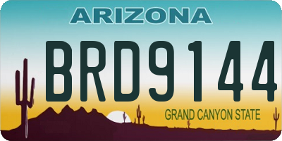 AZ license plate BRD9144