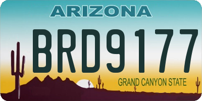 AZ license plate BRD9177