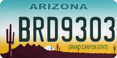 AZ license plate BRD9303