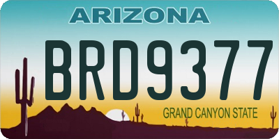 AZ license plate BRD9377