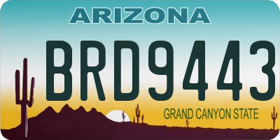 AZ license plate BRD9443