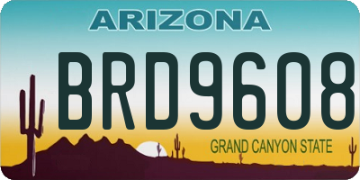 AZ license plate BRD9608