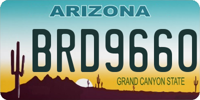 AZ license plate BRD9660
