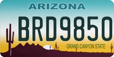 AZ license plate BRD9850