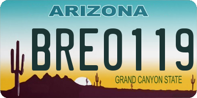 AZ license plate BRE0119