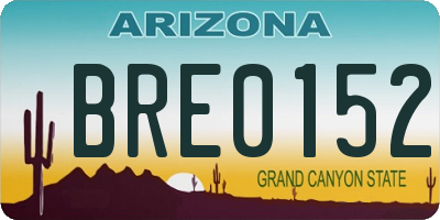 AZ license plate BRE0152