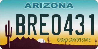 AZ license plate BRE0431
