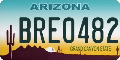 AZ license plate BRE0482