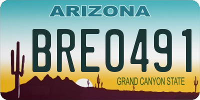 AZ license plate BRE0491