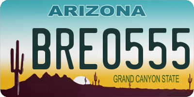 AZ license plate BRE0555