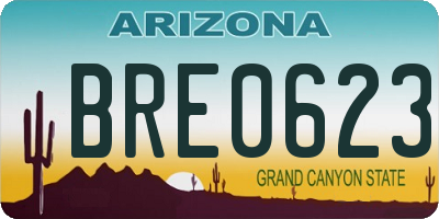 AZ license plate BRE0623