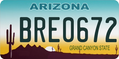 AZ license plate BRE0672