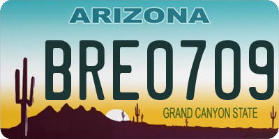 AZ license plate BRE0709