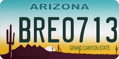 AZ license plate BRE0713