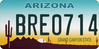 AZ license plate BRE0714