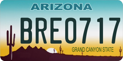 AZ license plate BRE0717