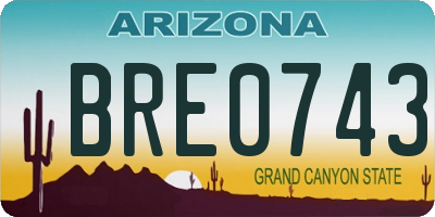 AZ license plate BRE0743