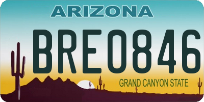 AZ license plate BRE0846