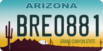 AZ license plate BRE0881