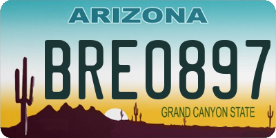 AZ license plate BRE0897