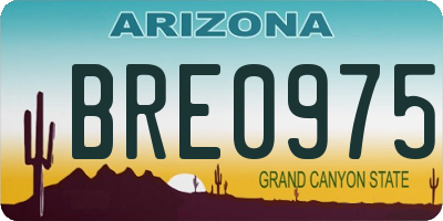 AZ license plate BRE0975