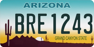 AZ license plate BRE1243