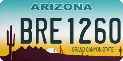 AZ license plate BRE1260