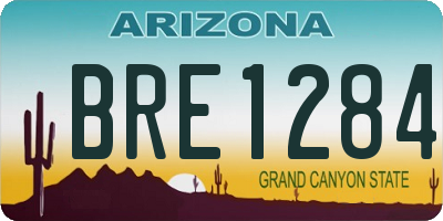 AZ license plate BRE1284
