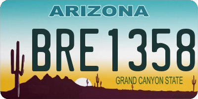 AZ license plate BRE1358