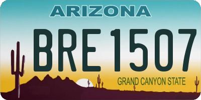 AZ license plate BRE1507