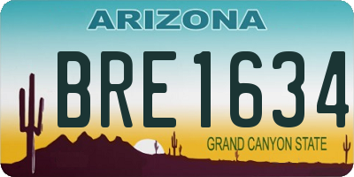 AZ license plate BRE1634