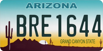 AZ license plate BRE1644
