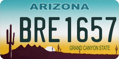 AZ license plate BRE1657