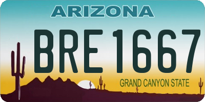 AZ license plate BRE1667