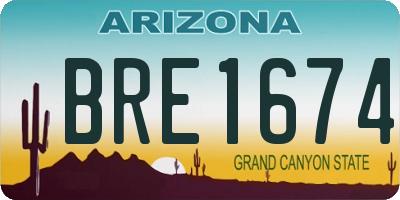 AZ license plate BRE1674