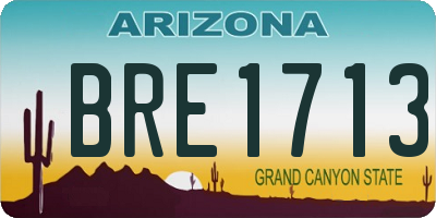 AZ license plate BRE1713