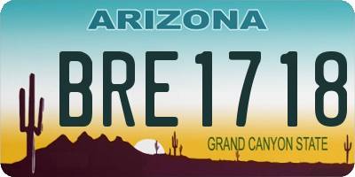 AZ license plate BRE1718