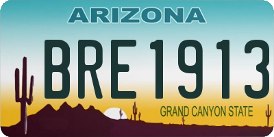 AZ license plate BRE1913