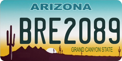 AZ license plate BRE2089