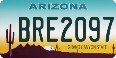 AZ license plate BRE2097