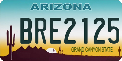 AZ license plate BRE2125