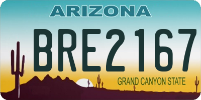 AZ license plate BRE2167