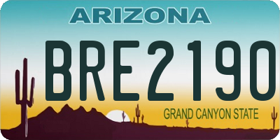 AZ license plate BRE2190