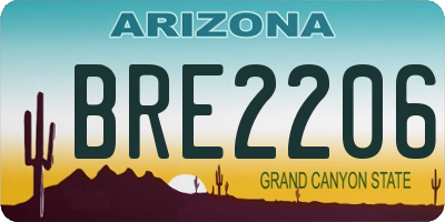 AZ license plate BRE2206