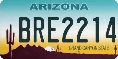 AZ license plate BRE2214
