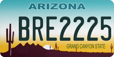AZ license plate BRE2225