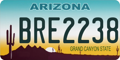 AZ license plate BRE2238